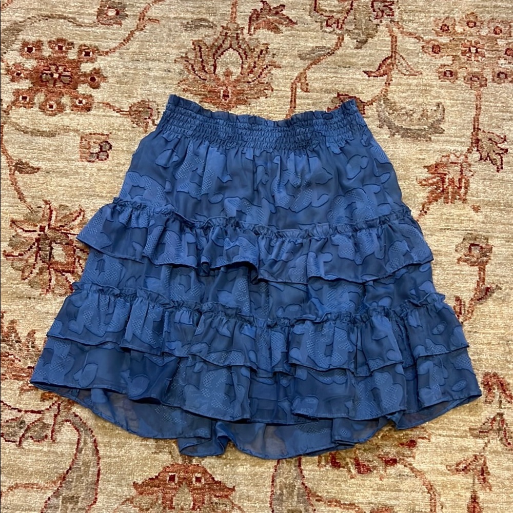 LC Lauren Conrad Blue Tiered Mini Skirt